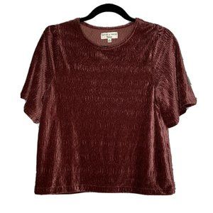 Madewell Texture & Thread XS Velvet Crop Top